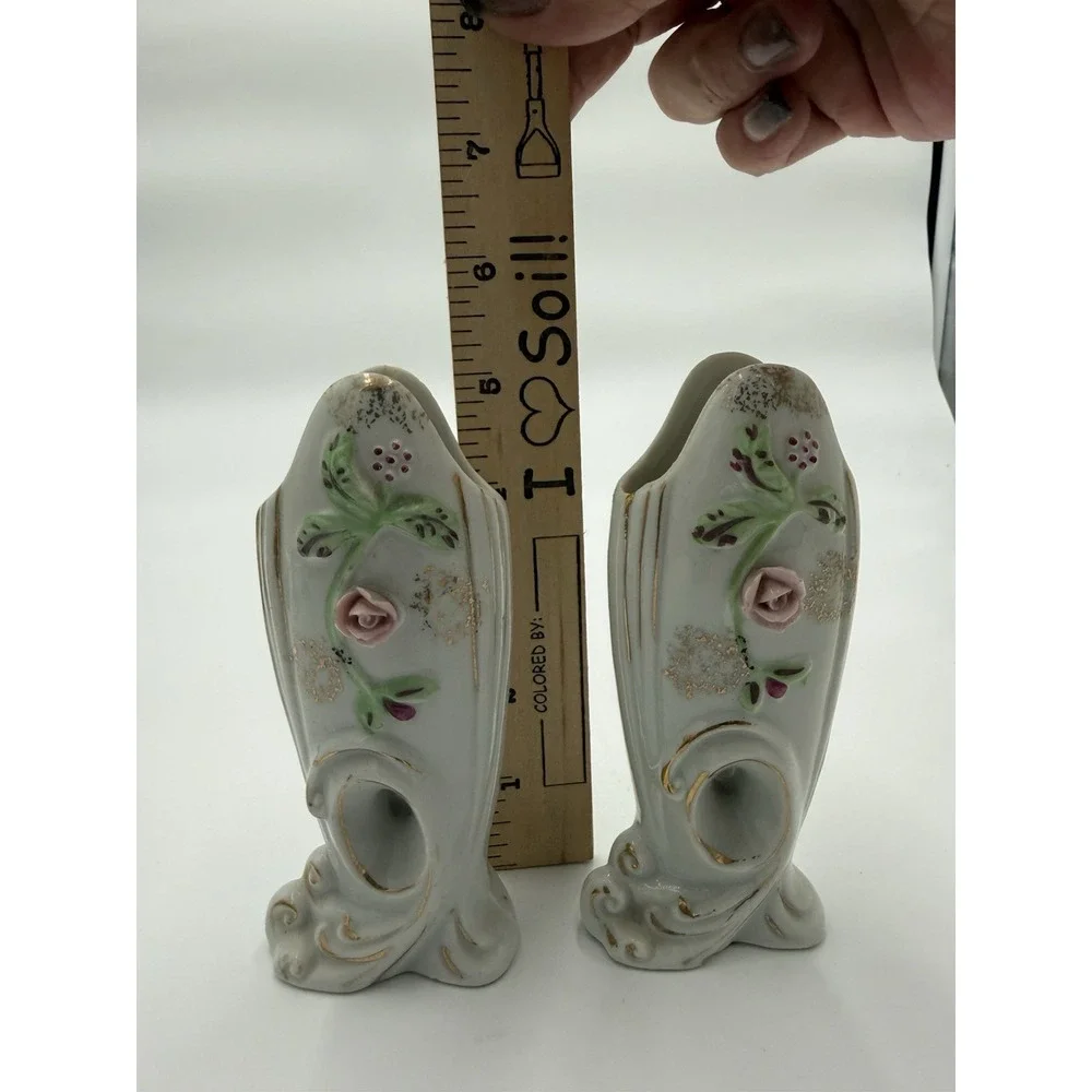 Vintage Porcelain‎ Double Bud Vases,